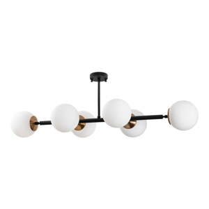 Crno-bijela stropna svjetiljka sa staklenim sjenilom 40x110 cm Fazli – Opviq lights