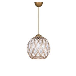 Bijela/bež viseća svjetiljka s tekstilnim sjenilom ø 22 cm – Opviq lights