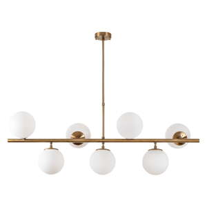 Bijela/u zlatnoj boji stropna svjetiljka sa staklenim sjenilom 40x113 cm Fazli – Opviq lights