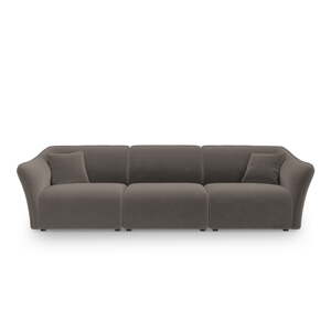 Smeđa baršunasta sofa 292 cm Tokyo – Cosmopolitan Design