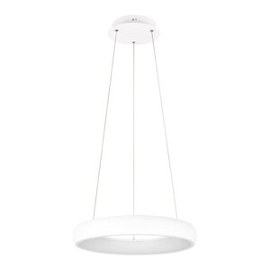 Bijela LED viseća svjetiljka s mogućnosti zatamnjivanja s metalnim sjenilom ø 46 cm Cardona – Trio