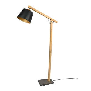 Crna/u prirodnoj boji stojeća svjetiljka s metalnim sjenilom (visina 156 cm) Harris – Trio