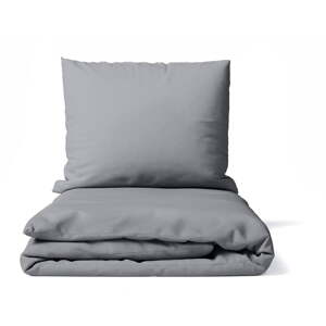 Siva posteljina za krevet za jednu osobu od mikrosatena 140x200 cm Basic – Bonami Essentials