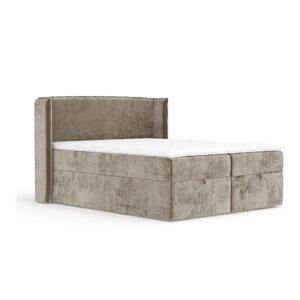 Bež boxspring krevet s prostorom za pohranu 200x200 cm Passion – Maison de Rêve