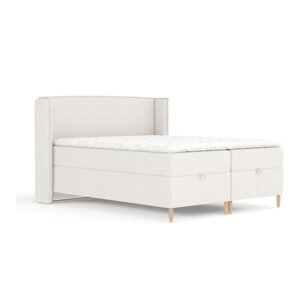 Krem boxspring krevet s prostorom za pohranu 200x200 cm Monpelli – Maison de Rêve