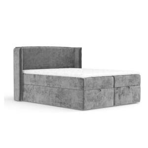 Sivi boxspring krevet s prostorom za pohranu 200x200 cm Passion – Maison de Rêve