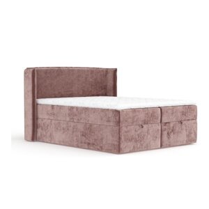 Ružičasti boxspring krevet s prostorom za pohranu 200x200 cm Passion – Maison de Rêve
