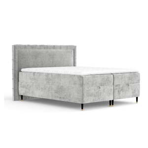 Svijetlo sivi boxspring krevet s prostorom za pohranu 180x200 cm Voyage – Maison de Rêve