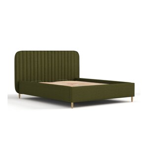 Zeleni tapecirani krevet s prostorom za odlaganje s podnicom 120x200 cm Noto – Maison de Rêve