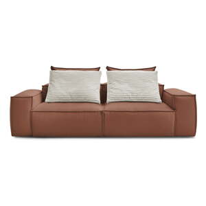 Tamno smeđa sofa od imitacije kože 260 cm Boheme – Bobochic Paris