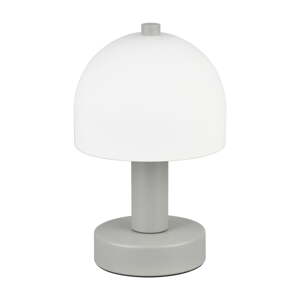 Siva stolna lampa sa staklenim sjenilom (visina 19 cm) Glenn – Trio