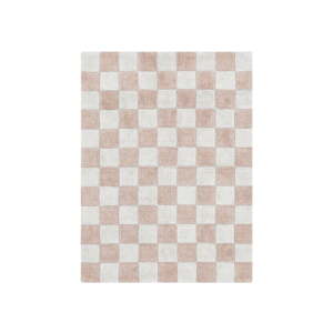 Svijetlo ružičasti/krem periv/ručno rađen pamučan tepih 120x160 cm Kitchen Tiles Rose – Lorena Canals