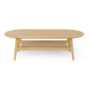 Stolić za kavu u dekoru hrasta u prirodnoj boji 60x130 cm Curved – Woodman