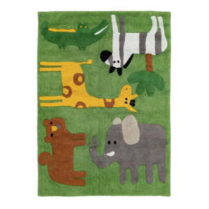 Zeleni periv pamučan dječji tepih 100x135 cm Animals – Ixia