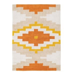 Narančasti periv pamučan tepih 100x135 cm Azteca – Ixia