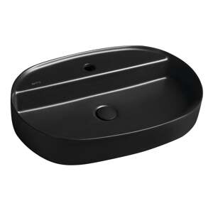 Crni keramički umivaonik 60x40 cm Infinity Oval – Sapho