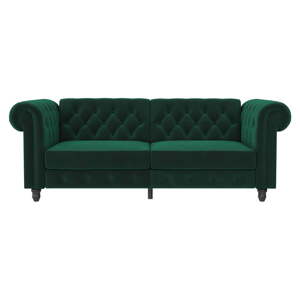Tamno zelena baršunasti sklopiva sofa 236 cm Felix – Støraa