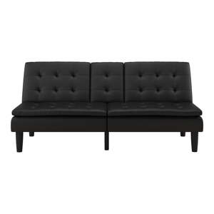 Crna sklopiva sofa od imitacije kože 191 cm Maine – Støraa