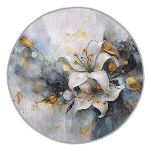 Plavi/sivi perivi okrugao tepih ø 100 cm Golden Lilly – Mila Home