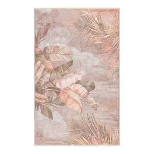 Bež perivi tepih 80x150 cm Dusty Leaves – Mila Home