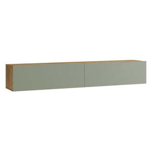 Zelena/u prirodnoj boji TV komoda u dekoru bora 180x30x32 cm – Kalune Design