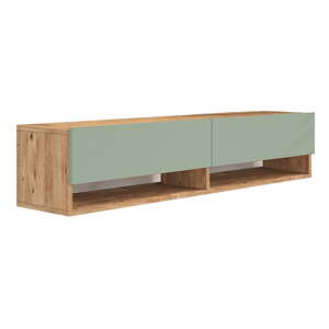 Zelena/u prirodnoj boji TV komoda u dekoru bora 140x29x32 cm – Kalune Design
