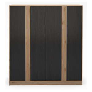 Crni/u prirodnoj boji ormar u dekoru hrasta 180x197,5x53 cm Dennis – Marckeric