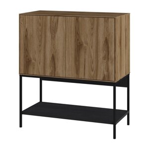 Crni/u prirodnoj boji ormarić u dekoru hrasta 80x90x40 cm Amira – Marckeric