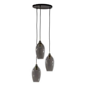 Tamno siva/u brončanoj boji viseća svjetiljka sa staklenim sjenilom ø 35 cm Lukaro – Light & Living