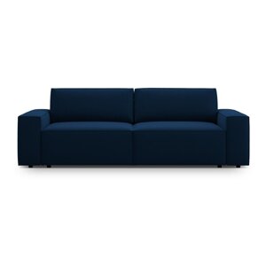Tamno plava baršunasti sklopiva/s prostorom za odlaganje sofa 247 cm Jodie – Micadoni