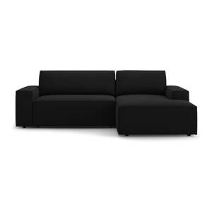Crna sklopiva kutna garnitura (s desnim kutom) Jodie – Micadoni Home