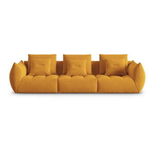 Žuta  baršunasti sofa 332 cm Bloom – Micadoni