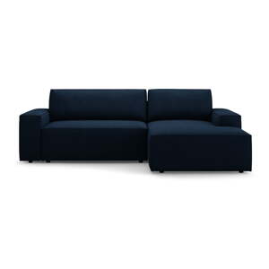 Tamno plava sklopiva kutna garnitura od bouclé tkanine (s desnim kutom) Jodie – Micadoni Home
