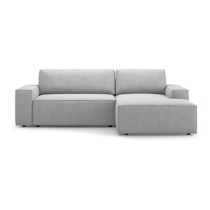 Svijetlo siva sklopiva kutna garnitura od bouclé tkanine (s desnim kutom) Jodie – Micadoni Home