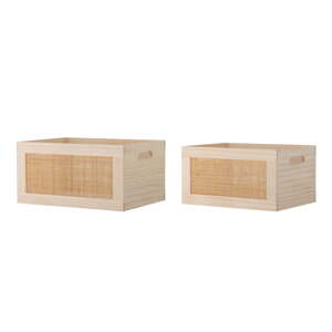 Dekorativne drvene kutije za pohranu u setu  2 kom u prirodnoj boji 39x29x20 cm Piana – Bloomingville