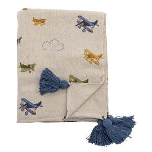 Krem deka za bebe 130x160 cm Plane – Bloomingville Mini