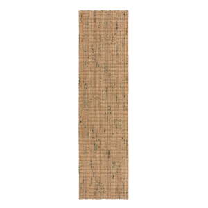 Zelena/u prirodnoj boji obostrana/ručno rađena jutena staza 60x230 cm Jute Boucle Green – Flair Rugs