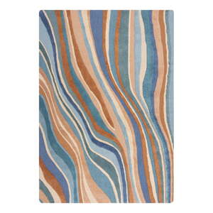 Plavi ručno rađen vunen tepih 120x170 cm Abstract Flow – Flair Rugs