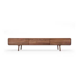 Smeđa TV komoda od punog hrasta 220x45x45 cm Fawn – Gazzda