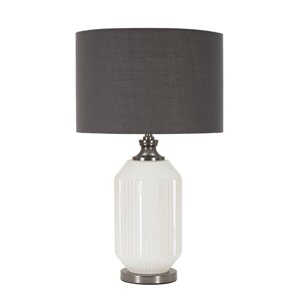 Siva stolna lampa s tekstilnim sjenilom (visina 65 cm) Brighty – Mauro Ferretti