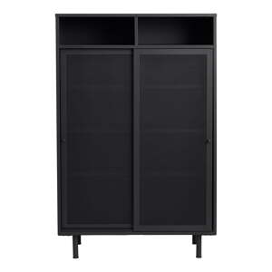 Crni metalni ormarić s kliznim vratima 90x140x40 cm Veep – Unique Furniture