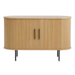 Komoda u dekoru hrasta s kliznim vratima u prirodnoj boji 120x76x45 cm Nola – Unique Furniture