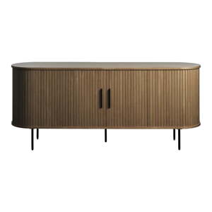 Smeđa komoda u dekoru hrasta s kliznim vratima 180x76x45 cm Nola – Unique Furniture