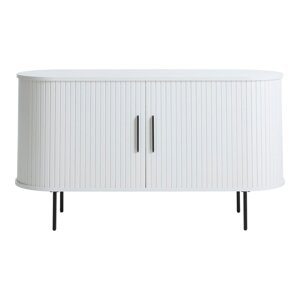 Bijela komoda s kliznim vratima 120x76x45 cm Nola – Unique Furniture