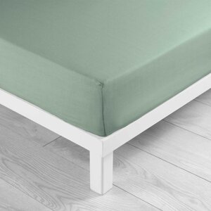 Svijetlo zelena pamučna plahta s gumom 90x200 cm Lina – douceur d'intérieur