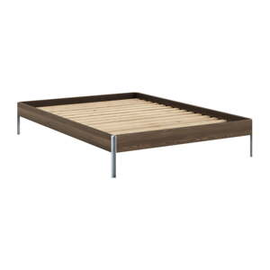 Smeđi bračni krevet od masivnog bora s podnicom 140x200 cm Core – Karup Design