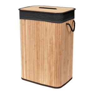 Crna/u prirodnoj boji bambusova košara za rublje 78 l Bamboo – Compactor