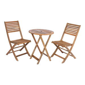 Vrtni blagovaonski set od masivnog bagrema u prirodnoj boji za 2 osobe Ibarra – Garden Pleasure