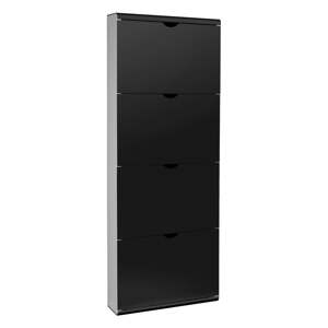 Crni metalni preklopni ormarić za cipele 51x138x16 cm – Household Pleasure