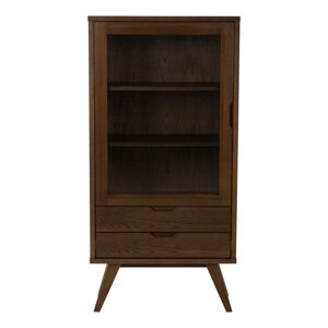Smeđa vitrina u dekoru hrasta 72x145x36 cm A-Line – Actona